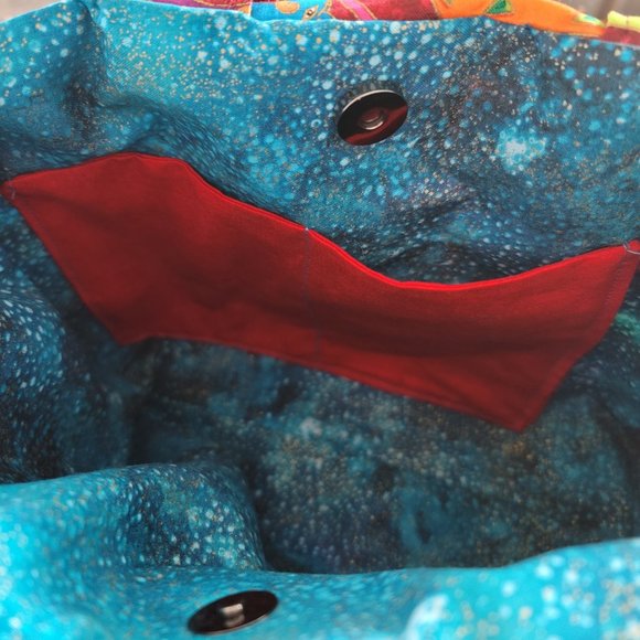 Small handmade Cotton Purse in Laurel Burch Horse Fabric - Picture 3 of 3